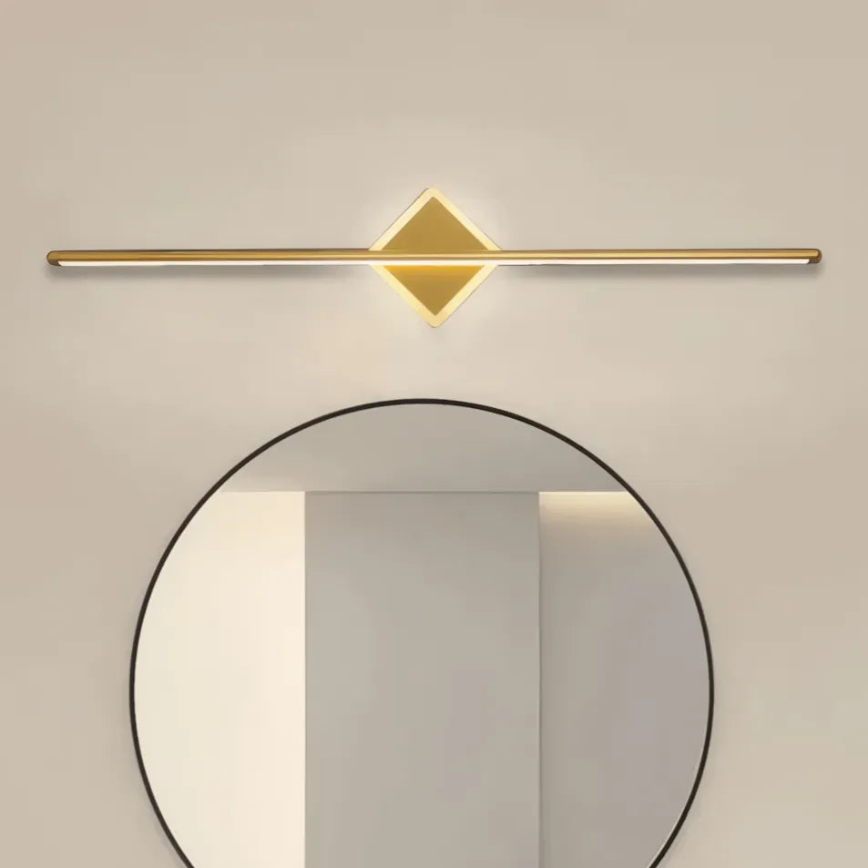 Minimalist Linear Vanity Light – Black/Gold Metal for Bathroom/Bedroom